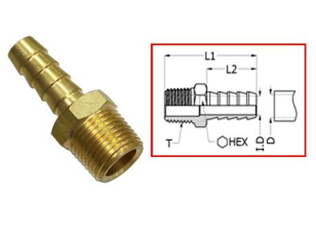 polttoaineliitin - yleismalli 1/4 NPT x 5/16"